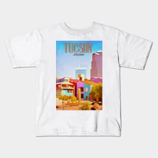 Tuscon Arizona Travel Poster Kids T-Shirt